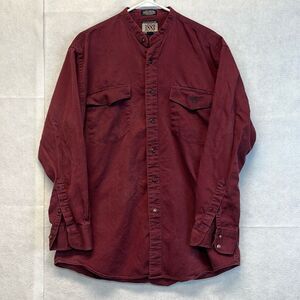 LUCCHESE 1883 Shirt Men's Medium Western Burgundy Cotton Long Sleeve Button Down